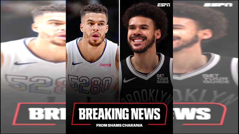 曾幫助金塊奪冠的27歲小前鋒小波特(Michael Porter Jr.)被送去籃網。(圖/翻攝自ESPN X)