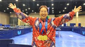 ▲財政部關務署台北關關員陳芬珠，在「世界警察消防運動會」中，桌球項目拿下三金。（圖／陳芬珠提供）