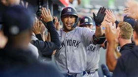 ▲史坦頓（Giancarlo Stanton）敲出傷癒歸隊首轟。（圖／路透社／達志影像）