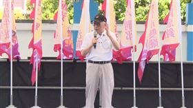 ▲反共護台志工聯盟發起人曹興誠出席「護國大遶境」花蓮誓師大會。（圖／翻攝畫面）