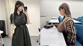 桃果明里今年雖表面回歸保守穿著，不過仍舊未收手。（組合圖／翻攝自桃果明里 X）