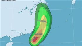 熱帶性低氣壓TD06今（4）日8時的中心位置在北緯19.3度，東經118.7度。（圖／翻攝自中央氣象署）