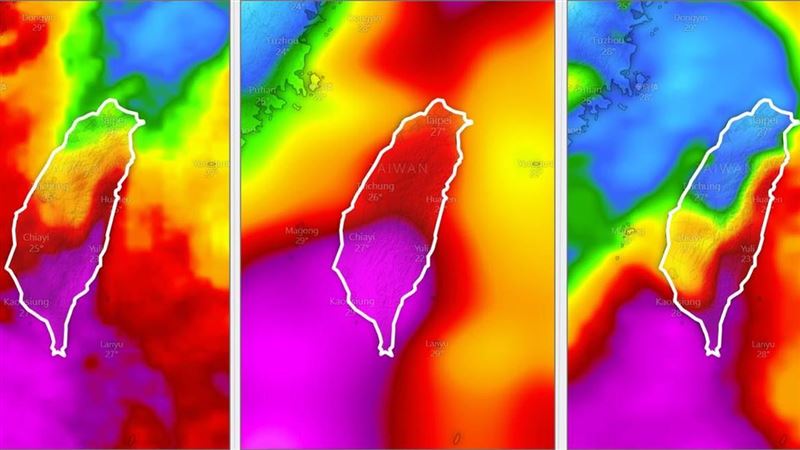 估準丹娜絲「豪大雨炸2區」幾乎紫紅一片