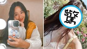 隋棠在加州度假，分享素顏照（右圖）。（翻攝隋棠臉書）
