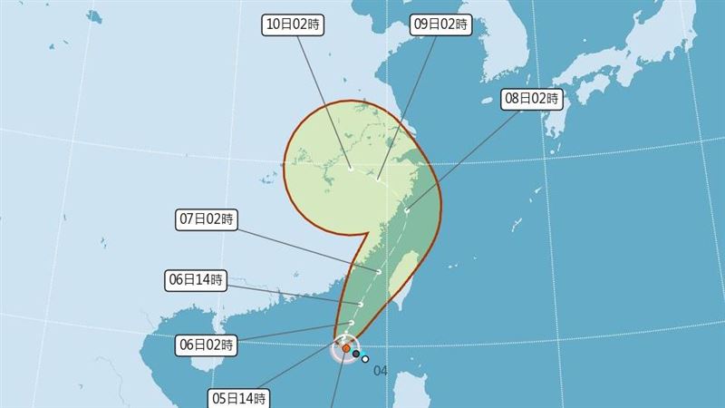 輕颱「丹娜絲」生成 最新路徑曝光