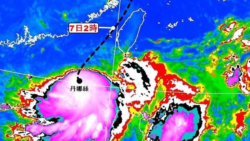 丹娜絲增強中　估達輕颱上限「上看中颱」