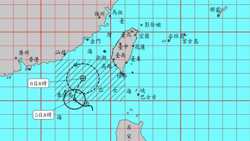 新／輕颱丹娜絲海警發布　不排除登陸台灣