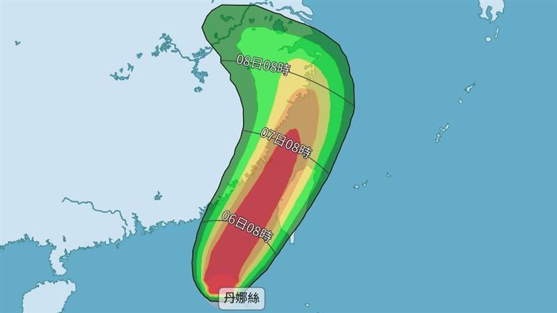 丹娜絲不排除登陸　這縣市最靠近颱風眼