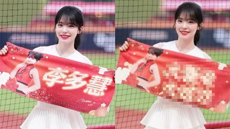 啦啦隊女神李多慧被P圖手舉「大罷免大成功」毛巾（右），讓媒體人黃揚明怒批：「莫名其妙！」（圖／翻攝自李多慧IG、黃揚明臉書）