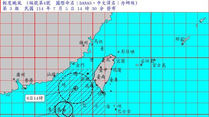丹娜絲來勢汹　鄭明典：颱風進快速發展期