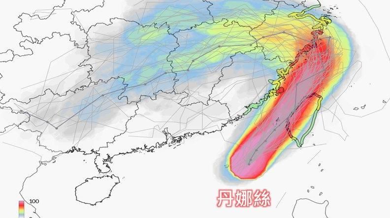 丹娜絲將達輕颱上限　仍不排除登陸台灣