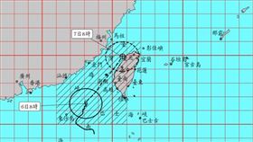 陸警新增「新北、桃園」！丹娜絲襲台　17縣市警戒（圖／氣象署提供）