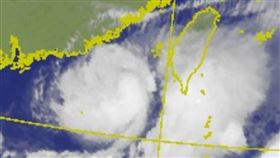 丹娜絲颱風持續影響台灣。（圖／翻攝自中央氣象署）