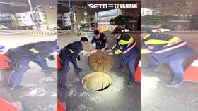 丹娜絲,颱風,大雷雨,人孔蓋,離家出走,台中（圖／翻攝畫面）