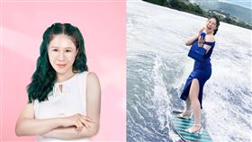 丹妮婊姐邊衝浪邊補妝。（圖／翻攝自IG）