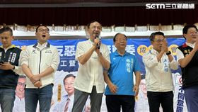 ▲朱立倫出席「新北市 挺勞權 顧客家 護民生 反惡罷」勞工、客家團體後援會聯合成立大會。（圖／記者詹宜庭攝影）