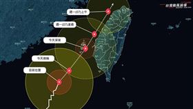 丹娜絲颱風不挑戰中央山脈，專家：時間不多了！大幅加劇對西半部威脅。（圖／翻攝自台灣颱風論壇）