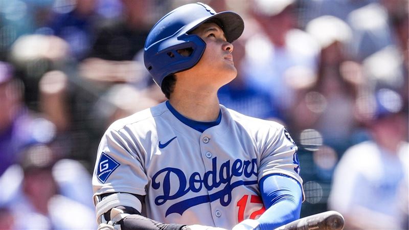 大谷翔平6日對上太空人先發投手瓦帝茲(Framber Valdez)3次打擊都敲成滾地球。(圖/翻攝自道奇 X)