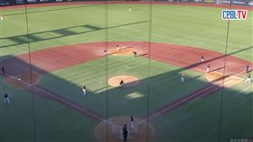 ▲潘傑楷三壘鬧空城釀成失分。（圖／翻攝自CPBLTV）