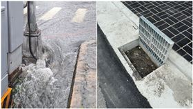 大雷雨,台中,淹水,水溝蓋,塑膠板,施工,出包（圖／議員陳俞融提供）