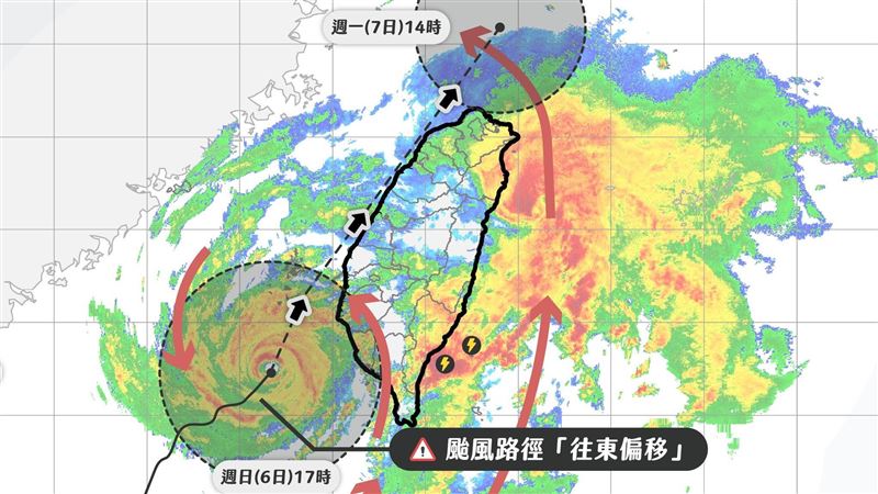小心！颱風恐從「2處」登陸 深夜前風雨增