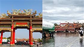 吳明熙,台南市府民政局,南鯤鯓代天府,台南,北門區,牌樓,颱風,積淹水,檜木,風雨,電力,廟方,古蹟▲圖片描述。（圖／翻攝畫面）