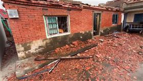 台南,七股,磚瓦,古厝,丹娜絲,颱風。（圖／翻攝畫面）