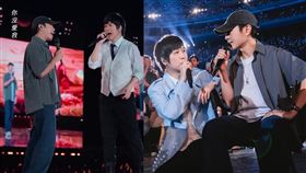 阿信與韋禮安嗨唱〈志明與春嬌〉。（組合圖／翻攝自相信音樂 IG）