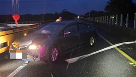 嘉義,國道3號,自撞,無生命跡象,車道。（圖／翻攝畫面）
