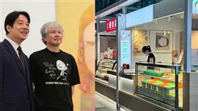 賴清德總統（左）曾多次現身奈良美智巡展現場。（組合