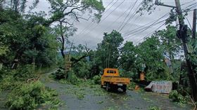颱風丹娜絲風強致樹倒  壓損台電線路颱風丹娜絲襲台，南投縣多處樹木傾倒，台灣電力公司南投區營業處統計，截至7日上午9時仍有1萬7162戶停電，主因多為樹木及竹林傾倒壓損供電線路與設備，持續搶修，盼停電影響降到最低。（台電公司南投區處提供）中央社記者蕭博陽南投縣傳真  114年7月7日