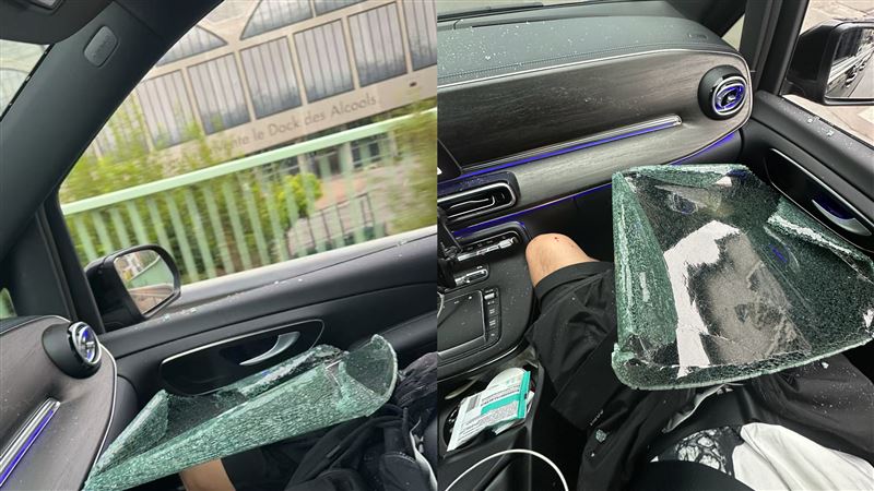 女星巴黎遭黑衣人破窗搶包　車內慘況曝