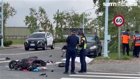 台南,停電,下營區,車禍,號誌,機車,貨車,民眾提供