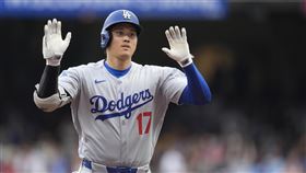▲大谷翔平首打席炸裂，明星賽前31轟成道奇隊史第1人。（圖／美聯社／達志影像）