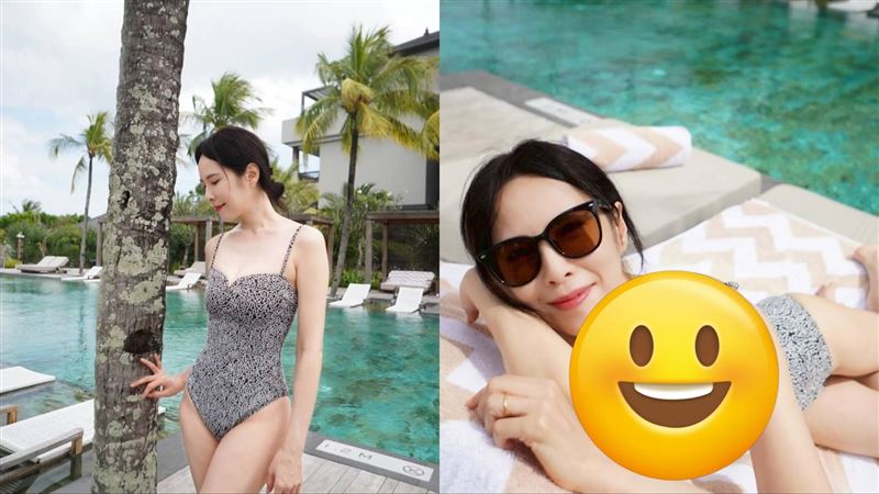 天心度假脫了　開衩泳裝美胸逆天長腿全洩