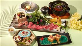 和牛47全新推出五道式「輕懷石套餐 – 夏陽」，以短菜單、輕份量、重體驗，觸及更多非目的消費，如週末聚會或日常小聚等消費場景。每位1,799元，另收一成服務費。（圖／乾杯集團提供）

