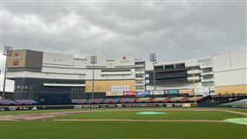 ▲洲際棒球場因積水延賽。（圖／中職提供） 