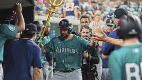 ▲捕手洛利（Cal Raleigh）本季第37轟和38轟同場出爐。（圖／美聯社／達志影像）