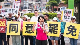 民進黨新北市黨部主委、立委蘇巧慧今（13）日參與「守護淡水大遊行」。(圖／民進黨新北市黨部提供)