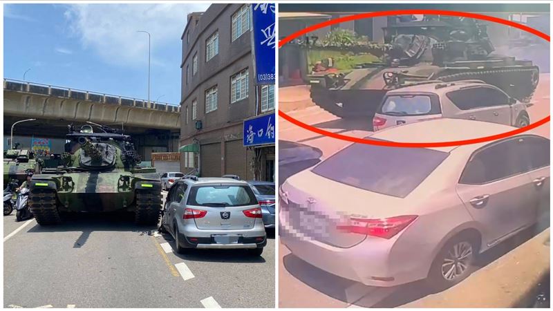 CM11勇虎戰車擦撞民車…「嚕過」畫面曝光