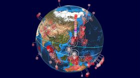 ▲鹿兒島地震監測3D圖。（圖／翻攝自Earthquake 3D Live Feed）