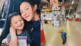 歐陽靖兒子之前因為當「躺地寶」遭到網友恐嚇。（圖／翻攝自臉書）