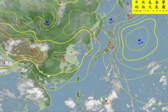薛皓天表示,菲東外海的熱帶擾動預估明日有機會形成熱帶性低氣壓。(圖/翻攝自中央氣象署)