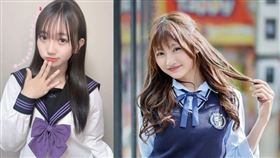 日本最近票選「最可愛國中一年級女學生」，心愛さん（左圖）與のあさん（右圖）各自在社群X與轉發數類別獲得領先。（翻攝X@noachi_0130、@miyumiyumiyua79）
