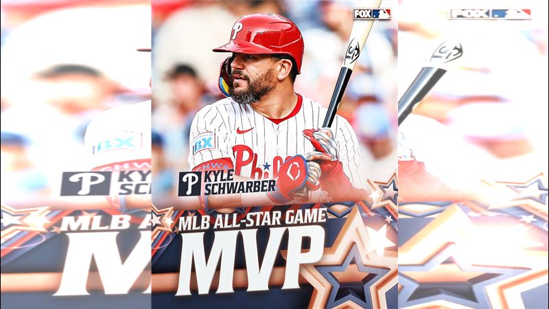 舒瓦伯(Kyle Schwarber)奪下今年明星賽MVP。(圖/翻攝自FOX Sports: MLB X)