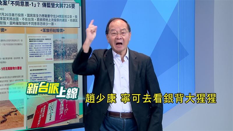 王瑞德痛批趙少康「寧可去看銀背大猩猩」,沒資格當戰鬥藍領袖。(圖/翻攝新台派上線)