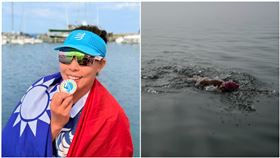 許汶而成功泳渡北歐厄勒海峽　再創台灣第一人紀錄，圖／許汶而提供