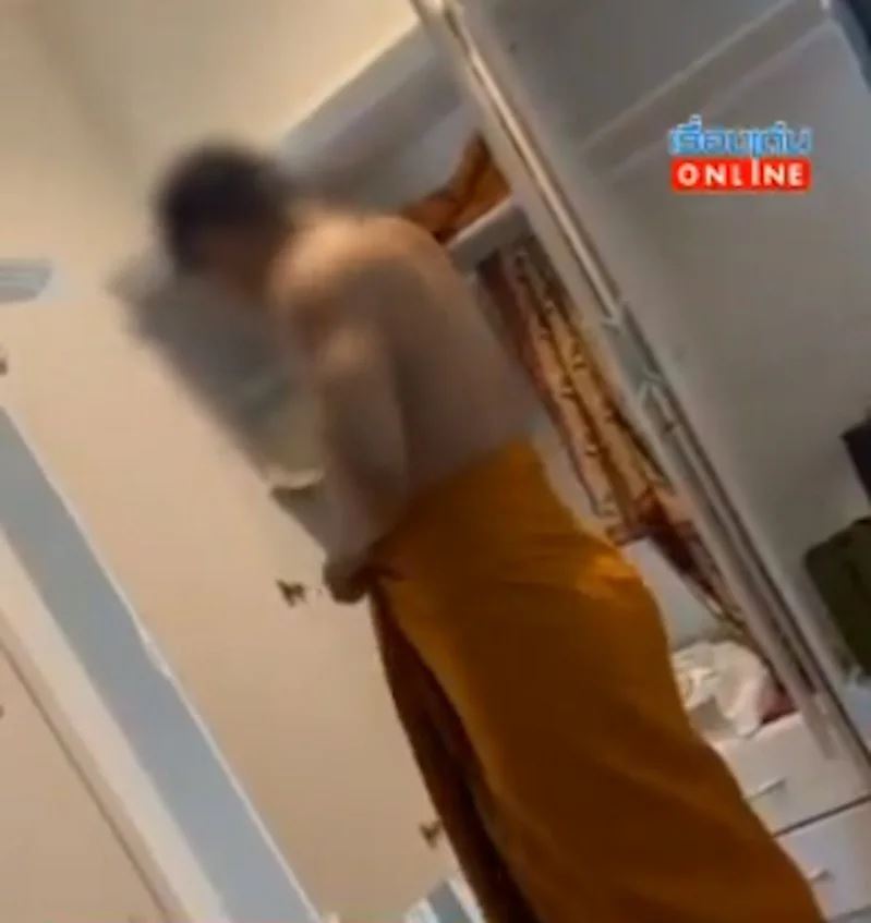 泰國多名德高望重的高僧竟然敗在一名女子手中,色誘還性交易被偷拍,多達10高僧還俗避風頭。(圖/翻攝X)
