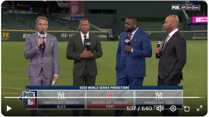 擔任《FOX》球評的3大球星分給出今年的奪冠預測。(圖/翻攝自FOX Sports: MLB X)