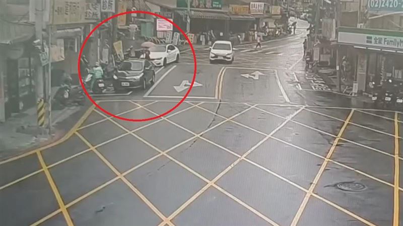 基隆男毒駕衝撞行人畫面曝光。（圖／翻攝畫面）
